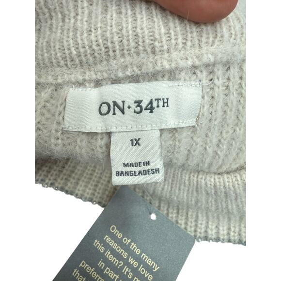 Macy's On 34th Plus Sweater 1X Striped Preppy NEW #G713-B - Picture 6 of 7